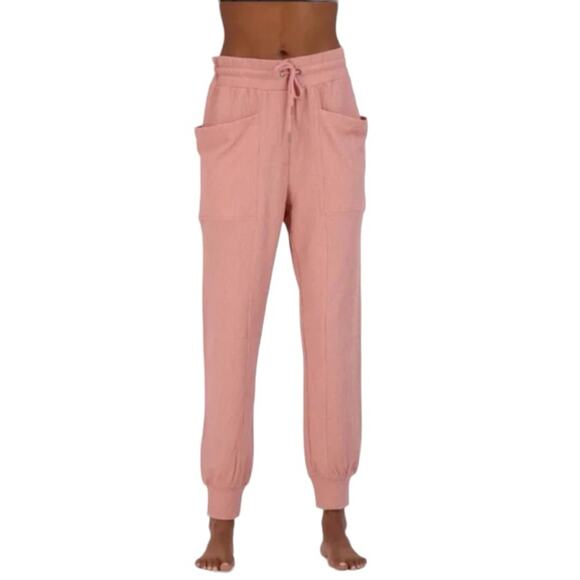 NWT BCBGeneration Womens Pink Textured Oversized Jogger Lounge Pants Sz Medium - Picture 1 of 7